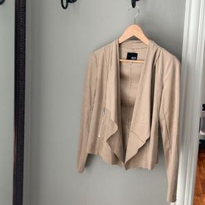 Kut From the Cloth faux suede drape front jacket. Ivory